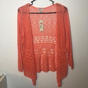 NWT Coral Lace Sweater, Arizona Jean Co.